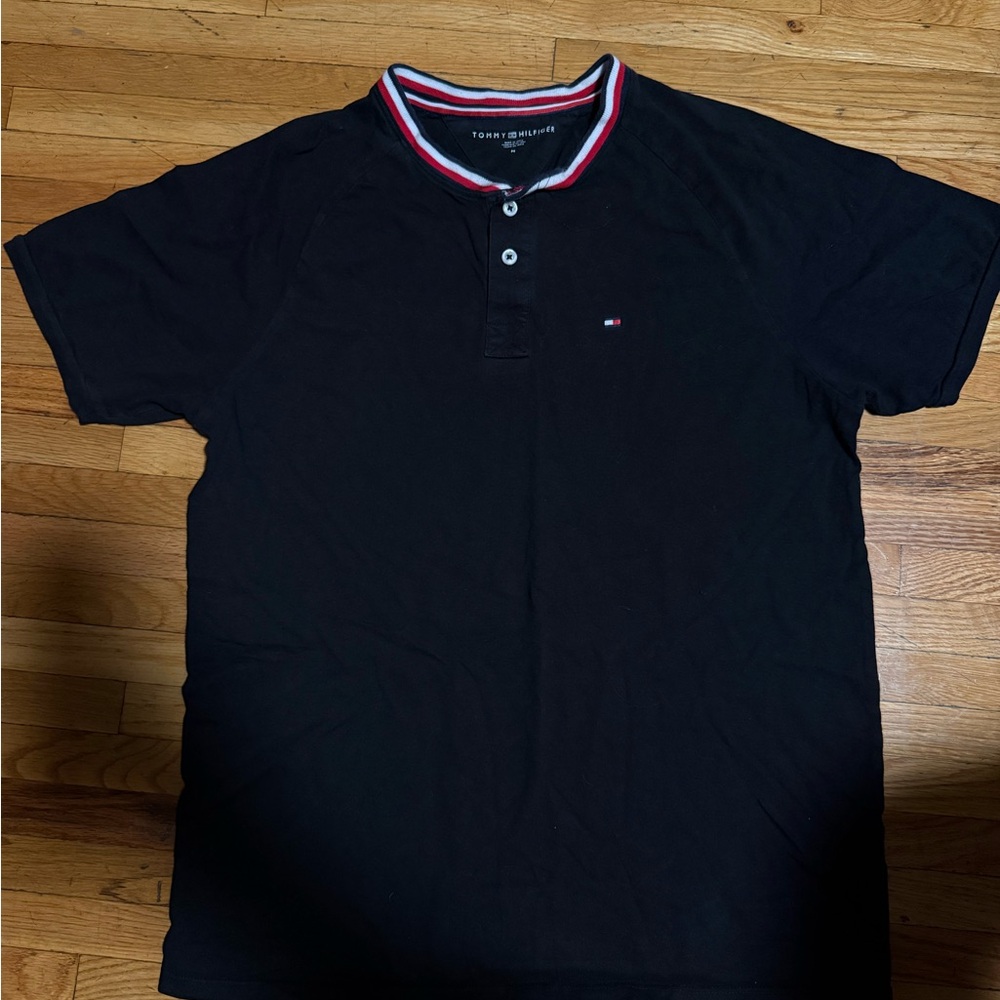 Tommy Hilfiger Navy Polo with Red and White Accents